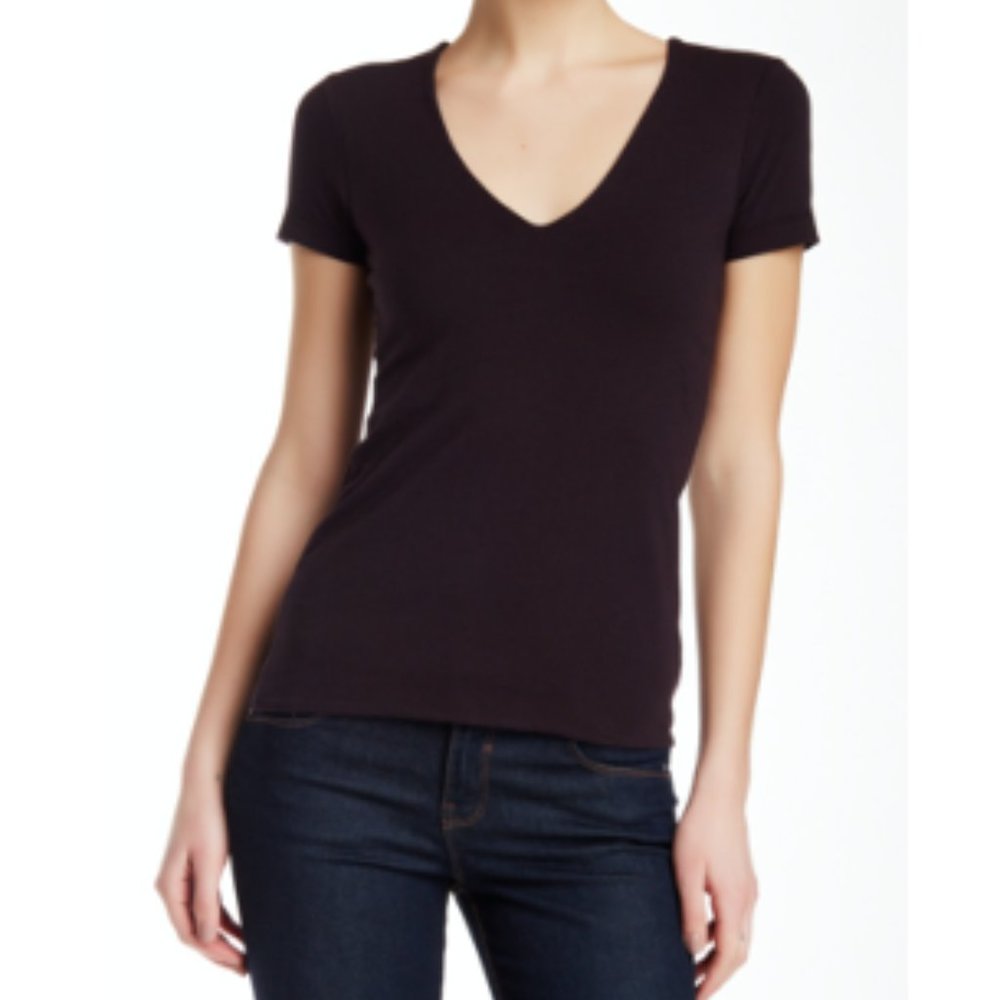 James Perse Standard Fig V-neck Tee Shirt $115 NWT